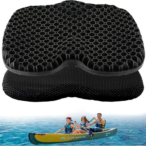 3-teiliges rutschfestes Kajak-Sitzkissen, wasserdichtes Gel-Kajak-Sitzkissen, dickes Kajak-Sitzkissen mit schwarzem rutschfestem Kajak-Sitzbezug, Kajak-Zubehör für Angelkajaks. (1/5)
