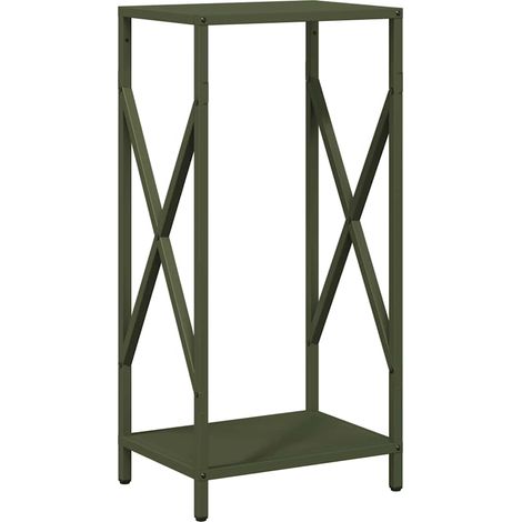 Maison Exclusive - Leñero verde oliva 34x25x70 cm Acero laminado