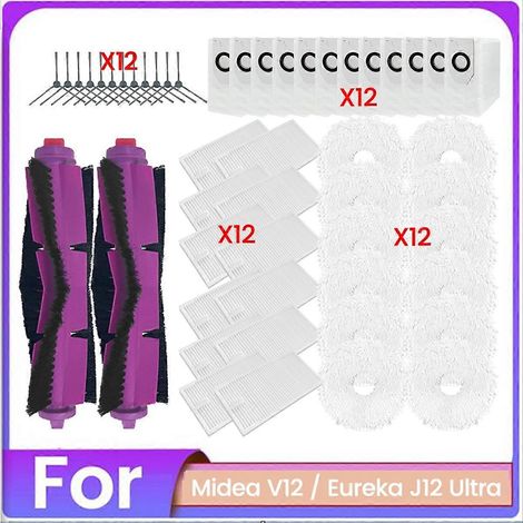 50-teiliges Set inklusive Bürste, Staubbeutel, Filter und Wischmopp für Midea V12 Eureka J12 Ultra R Staubsauger (1/5)