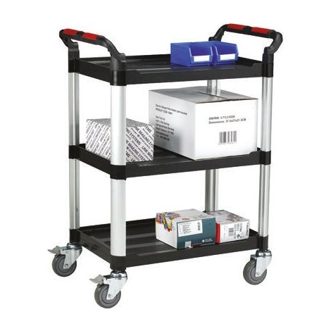 Chariot RS PRO 3 plateaux en Aluminium, 630 x 424mm, Capacité de charge 150kg ( Prix pour 1 )