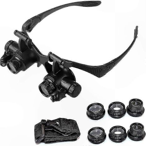 Loupe frontale LED avec lentilles 10X 15X 20X 25X, usage mains libres, éclairage intégré (1/3)