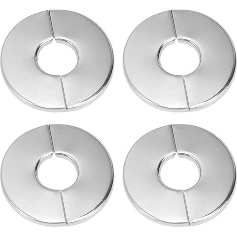 Lot de 4 Rosace Robinet, Acier Inoxydable Rosace Mitigeur Douche, 28 MM Inner Diameter Cache Tuyau Radiateur, Cache Tuyau pour Robinets Tuyaux De Radiateur Cuisine Salle de Bain (1/5)