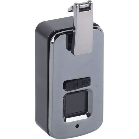 Cadenas à empreinte digitale, petit cadenas électrique intelligent intégré pour sac, valise, voyage, alliage d'aluminium, 3,7 V, gris (1/5)