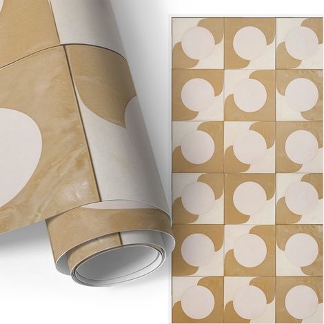 Selbstklebefolie - Möbelfolie - Türfolie Selbstklebende - Klebefolie - Tapete Küche - Aufkleber Folie - Senfgelbe Formen 50x100 cm