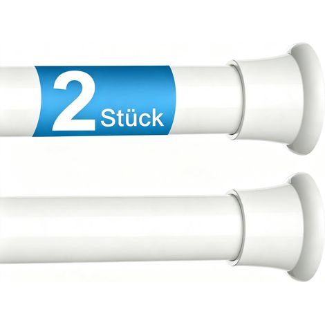 Lot de 2 tringles à rideaux sans perçage - Blanc - 76-165 cm (1/5)