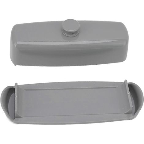 Grande boîte à beurre compacte en plastique pour ranger le fromage, avec couvercle et couteau, 19 cm x 6,5 cm (1/5)