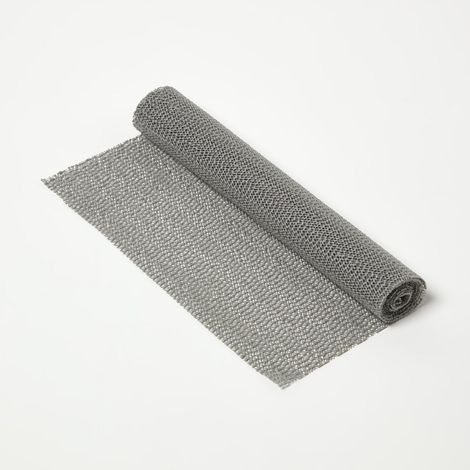 HOMESCAPES Multipurpose Anti Slip Mat, Dirt Trapper Non-Slip Rug, Plain PVC 30 x 100cm, Underlay for Rugs, Carpet Grippers for Hard Floor, Shelf Drawer Liners - Black, White OR Grey (1/5)