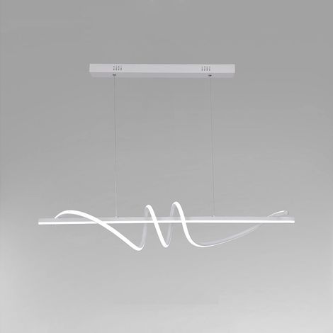 TRADE SHOP - Lampadario A Sospensione Led 65w Bianco Spirale Ondulato Luce 6500k Vortice Orizzontale 32439 -
