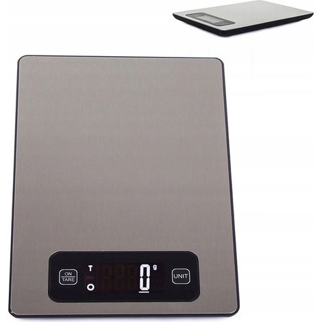 Bilancia da cucina elettronica fino a 5 kg in acciaio inox con schermo LCD touchscreen