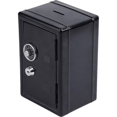 Petit coffre-fort Coffre-fort, clés de la boîte d'économie d'épargne en espèces de dépôt de banque d'argent en métal de sécurité 2 (1/5)