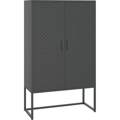 Maison Exclusive - Credenza Alta Antracite 80x35x135 cm in Acciaio (1/5)
