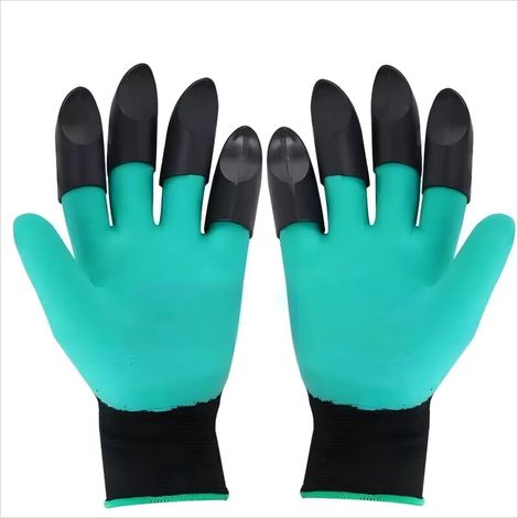 Une paire de gants de jardinage à griffes pour creuser, planter et désherber — Gants de jardinage durables pour hommes et femmes, faciles à utiliser, imperméables, à huit griffes.