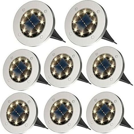 8er-Set (Warmweiß) Solar-Außenleuchten – IP65-wasserdichte Solarleuchten – für Garten, Rasen, Terrasse und Hof (1/4)