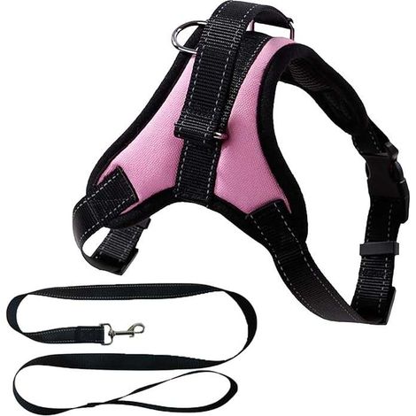 Bequemes, atmungsaktives Hundegeschirr zum Spazierengehen und Joggen, rosa S