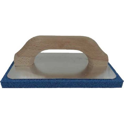 Frattone con base in alluminio e manico in legno con spugna cm 14x22 : Colore - Blu