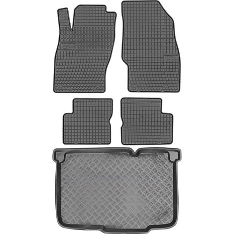 Set di tappetini in gomma per auto e tappetino per bagagliaio per Opel Corsa D Hatchback dal 2006 al 2014.