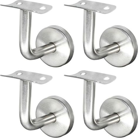 Support Main Courante Inox 304 pour Rampe Escalier Support Mural Rampe Bois Argent (4 Pièces) NPTERBL (1/4)