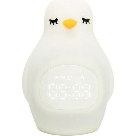 Réveil veilleuse pingouin dessin animé en silicone (1/3)