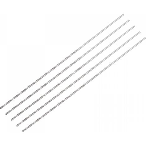 5 Pcs 0.7mm Mini Micro Forets Hélicoïdaux Haute Vitesse Acier Droit Tige Extra Long Perceuse Pointe 60mm pour Aluminium Alliage (1/5)