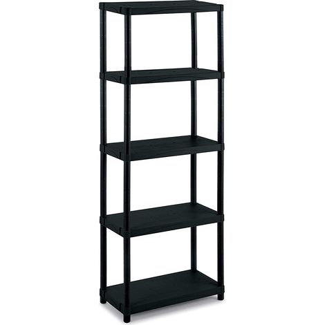 Étagère modulaire à 5 étagères d'intérieur en Plastique 30 kg pour étagère L70 x P30 x H174 cm (1/3)