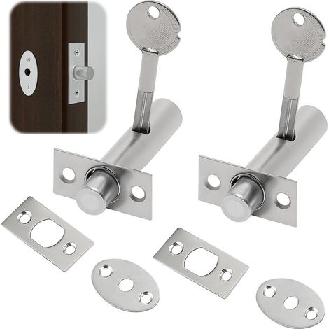 Ein Set aus 2 Einsteckschlössern mit sternförmigen Schlüsseln, flachen Innentürschlössern mit sternförmigen Schlüsseln und Diebstahlsicherungen für Türrahmen kann die Sicherheit von Türen und Fenstern (1/5)