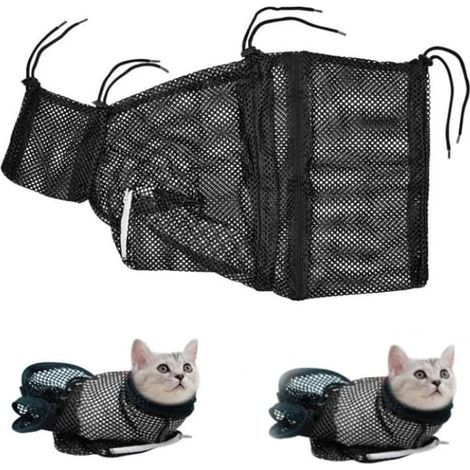 1 borsa per il contenimento del gatto, realizzata in tessuto di poliestere traspirante e antigraffio, ideale per il bagno, il taglio delle unghie e le visite veterinarie. (1/5)