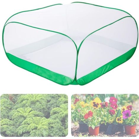 Pop-Up Filet Couverture de Protection pour Plantes, 100CM x 100CM x 50CM Fine Filet Anti-Insectes pour Jardin Protection Tout Autour pour Plantes Fruits Légumes Plantules Herbes Aromatiques-