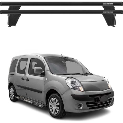 OMAC Barres de toit transversales en aluminium pour Renault Kangoo Express 2007-2026 – Antivol – Rainure en T – Testées City Crash – Charge Max 75 kg Noir (1/4)
