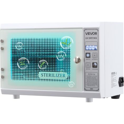 Stérilisateur UV 12 L, Armoire de Désinfection UV Multifonctionnelle avec Minuterie, Longueur d'Onde 185 nm, Porte en Verre Trempé, pour Laboratoires, Maison, Salons de Manucure et de Beauté (1/5)