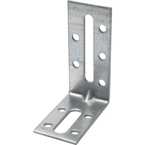 Simpson Strong Tie – Équerre de fixation acier galvanisé 140x54x30mm – Lot de 100 pièces – Pour assemblages bois et béton – Trous oblongs