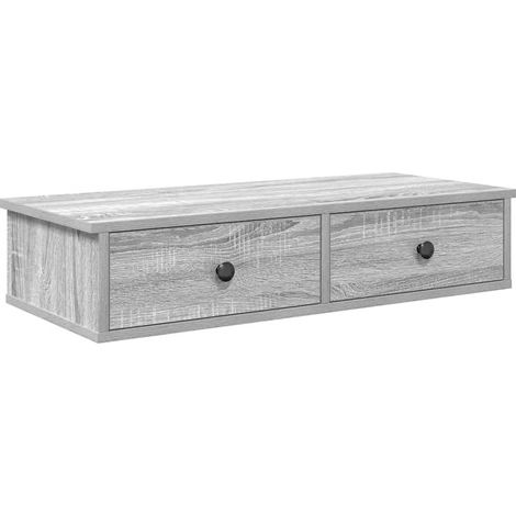 Maison Exclusive - Wandregal mit Schubladen Grau Sonoma 80x31x17
