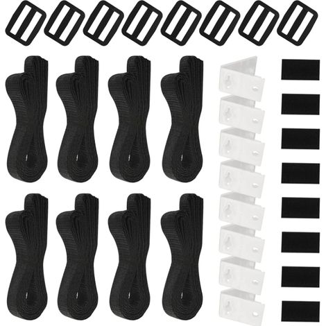 Lot de 8 bandes de fixation pour film de piscine et pinces pour système d'enroulement mobile, bâches de piscine et film solaire pour piscines universelles dans le sol (1/5)