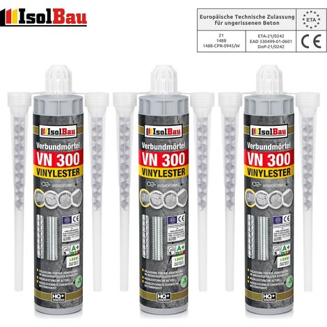 Verbundmörtel 3 x VN 300ml Injektionsmörtel 6x Statikmischer ETA Zulassung (1/5)