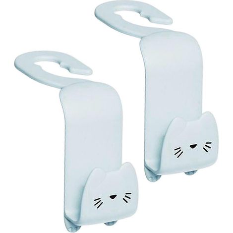 Lot de 2 crochets pour siège auto, porte-sacs et accessoires de rangement.-White