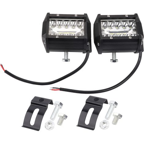 2 Stück Kfz-Arbeitsscheinwerfer, Aluminium-Nebelscheinwerfer, IP68, DC12V Eingang, weißes Licht 6000K, schwarzes Gehäuse.