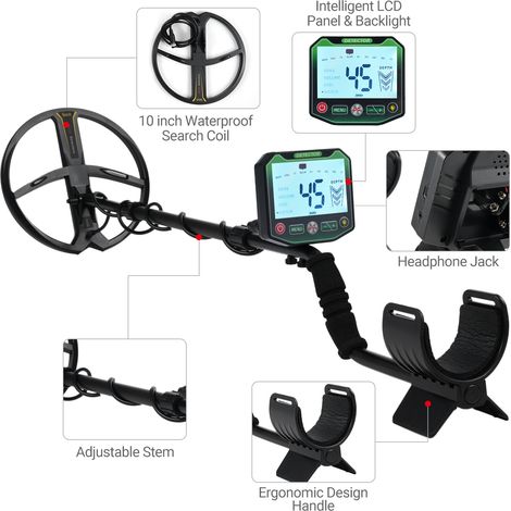 Détecteur de métaux, 4 Modes, écran LCD, arbre réglable pour intérieur et extérieur (1/5)