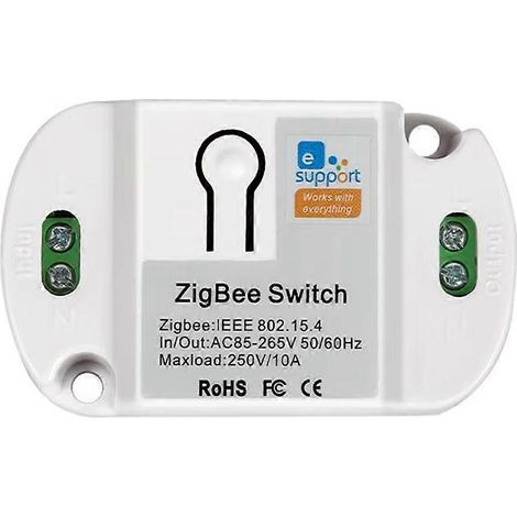 Module de relais intelligent ZigBee 3.0 10 A 265 V pour montage sur rail DIN, commande vocale sans fil par application, module de relais pour maison connectée (1/5)