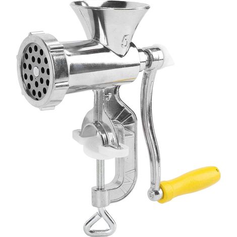 Machine à Saucisses de Hachoir à Viande Manuel en Acier Inoxydable pour le Restaurant de Cuisine à Domicile, Sûr et Fiable, Grand Diamètre de Port D'alimentation 2,95 Pouces (1/5)