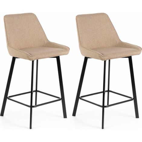 Set 2 Sgabelli 50x44xH94 cm in Tessuto Fox Beige (1/5)