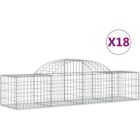 Maison Exclusive - Paniers à gabions arqués 18 pcs 200x50x40/60 cm fer galvanisé