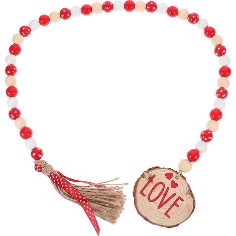 Guirlande de perles en bois rouge pour décoration intérieure, lot de 3, idéale pour les mariages et les fêtes. (1/5)