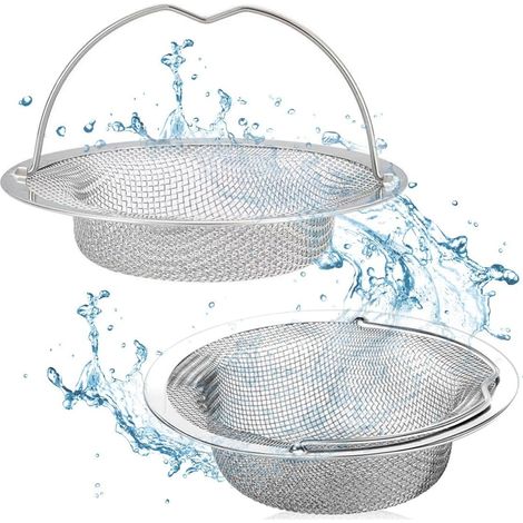 2 Filtre Évier,Acier Inoxydable,Poignée Relevable,Grille Évier,Trou 1mm,Cuisine Salle de Bain (1/5)