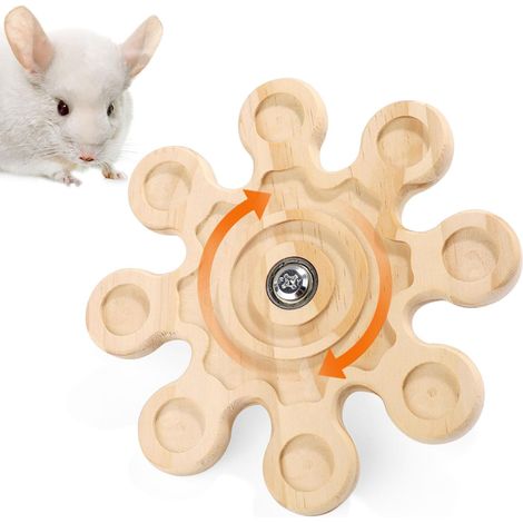 Jouet Chinchilla Rotatif, Jouet a Ronger Chinchilla Jouet Bois Chinchill Jouet Suspendu pour Chinchilla Accessoire Cage Chinchilla pour Chinchilla Hamsters(Couleur Bois) (1/5)