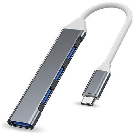 4-Port-USB-C-Hub, USB-C-auf-USB-Hub, USB-C-Splitter, USB-C-auf-USB-3.0-Hub-Splitter, kompatibel mit Mac Pro, iPad Pro, Chromebook, Pixelbook, Surface Pro, Samsung, Dell XPS, iMac (1/5)