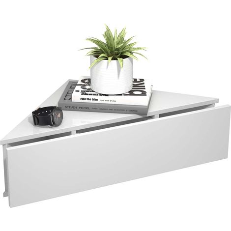 Ebuy24 – Table de chevet murale avec tiroir – Dimensions H. 15 x L. 60 x P. 43 cm – Design simple pour espaces réduits – VCM (1/5)