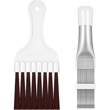 Brosse de Nettoyage de Climatiseur,Peigne D'aileron de Climatiseur de Peigne de Condensateur,Outil de Nettoyage des Ailettes de Radiateur en Acier Inoxydable,pour Le Nettoyage,2 Pièces, (1/5)