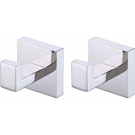 Gancho para toallas de baño de pared con 2 ganchos, acero inoxidable SUS304, pulido para cocina (1/5)
