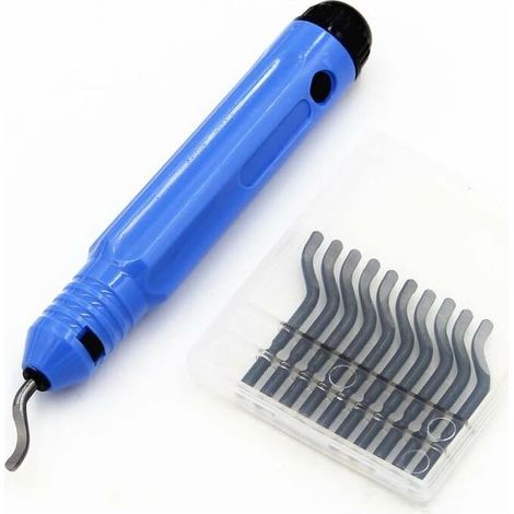 Outil D'ébavurage - Portatif Acier Inoxydable - Pour Métal Plastique Aluminium - 360° Pivotant - 10 Lames De Rechange (1/5)