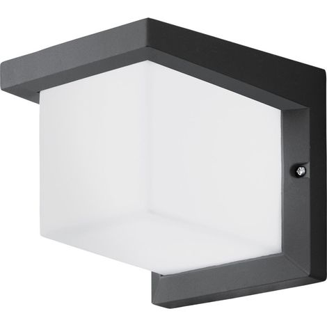 Applique extérieure cubique Desella 1 LED H16 cm IP54 - Anthracite - Gris (1/3)