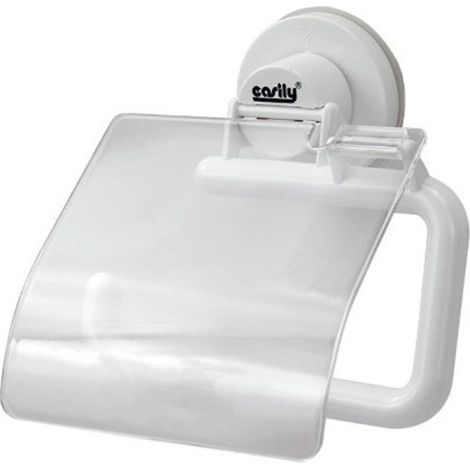 Porta rotolo per carta igienica con coperchio basculante da parete con ventosa portarotolo da muro accessorio da bagno (1/2)